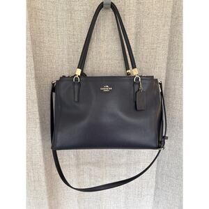 Vintage Coach Dark Navy Leather Handbag